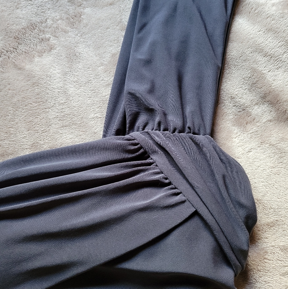 One Shoulder Grey Dress Shirt - Picture 2 of 3
